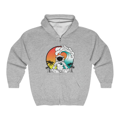 Summer Surf Astronaut - Full Zip Hooded Sweatshirt